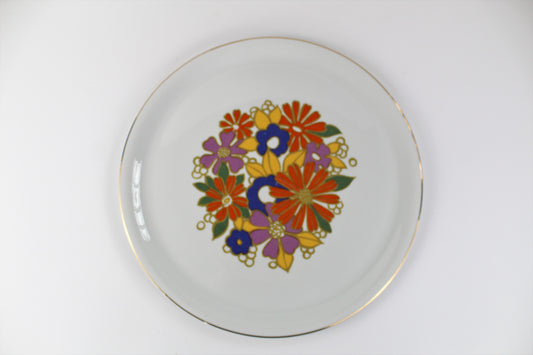 Plat à tarte en porcelaine motif fleurs