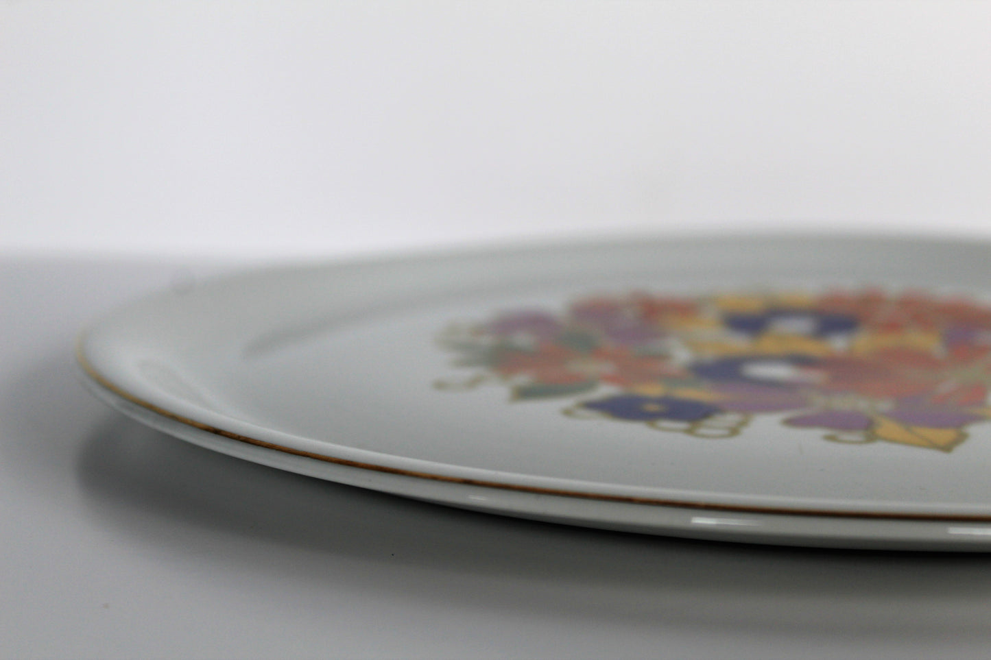 Plat à tarte en porcelaine motif fleurs