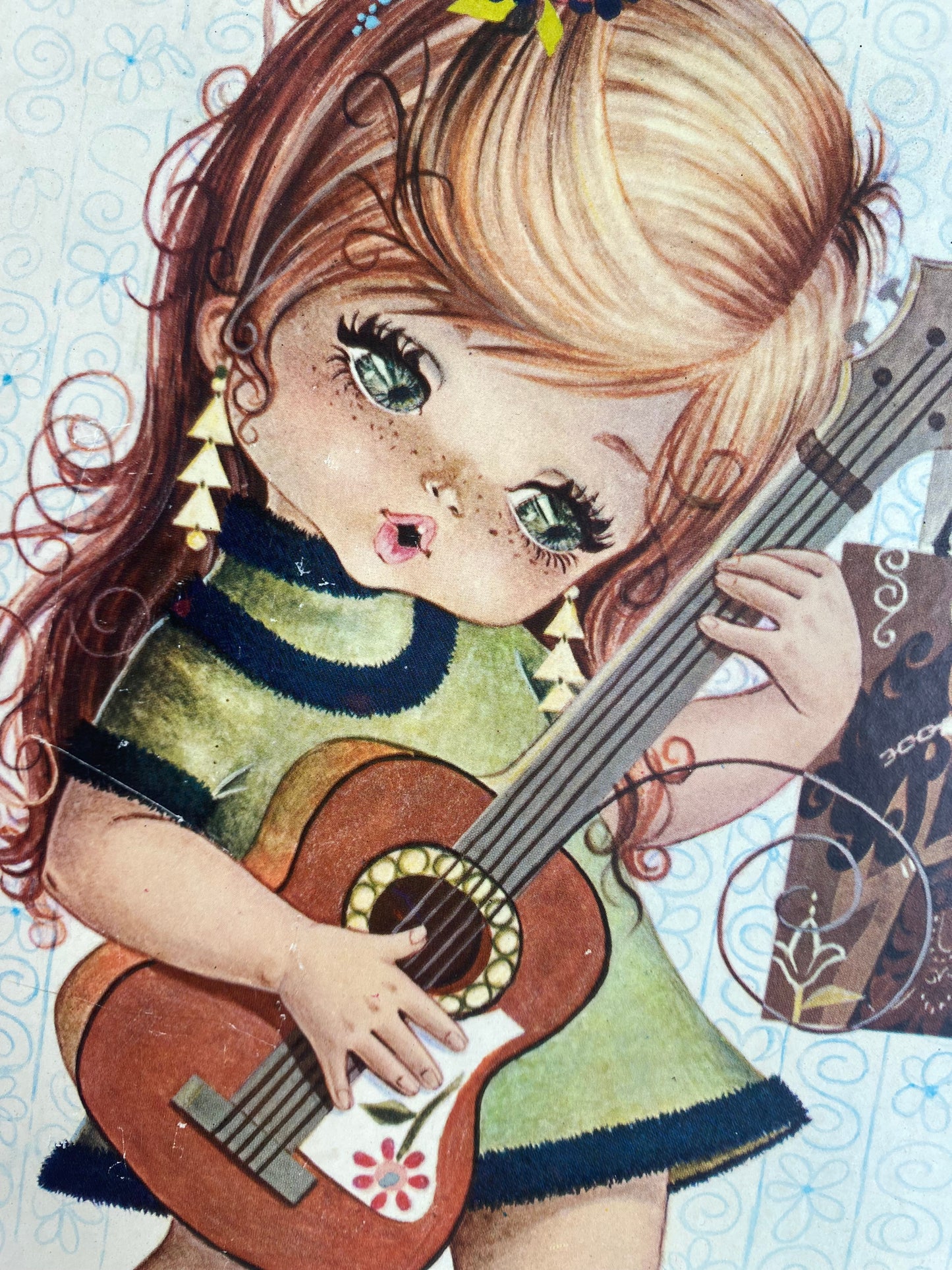 Illustration vintage de Gallarda "Fille à la guitare"