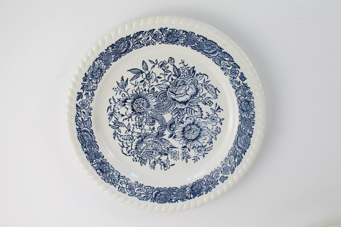 Assiettes décor floral bleu - Lot de 6