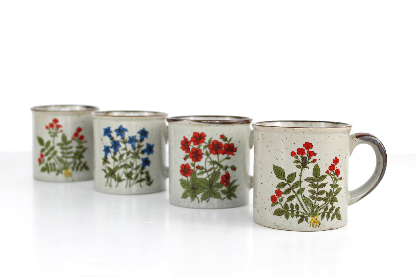 Mug céramique décor floral - Lot de 2