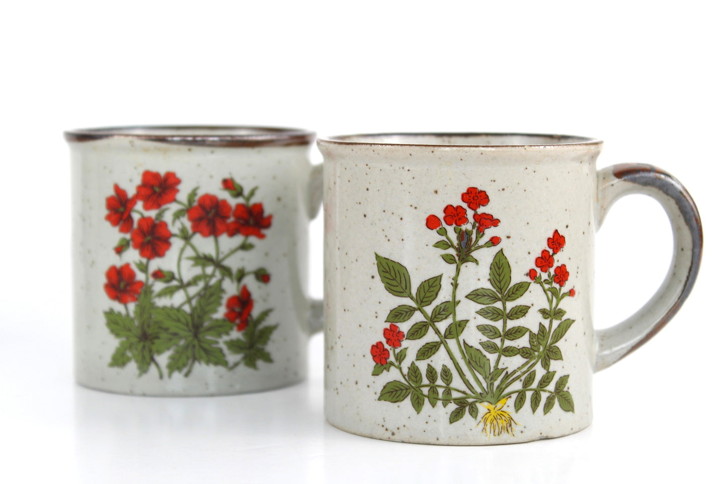 Mug céramique décor floral - Lot de 2