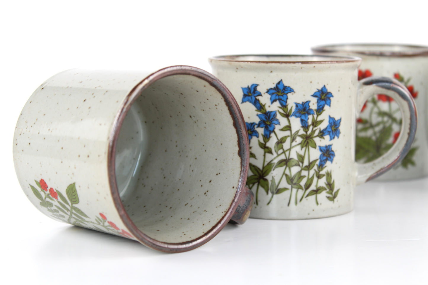 Mug céramique décor floral - Lot de 2