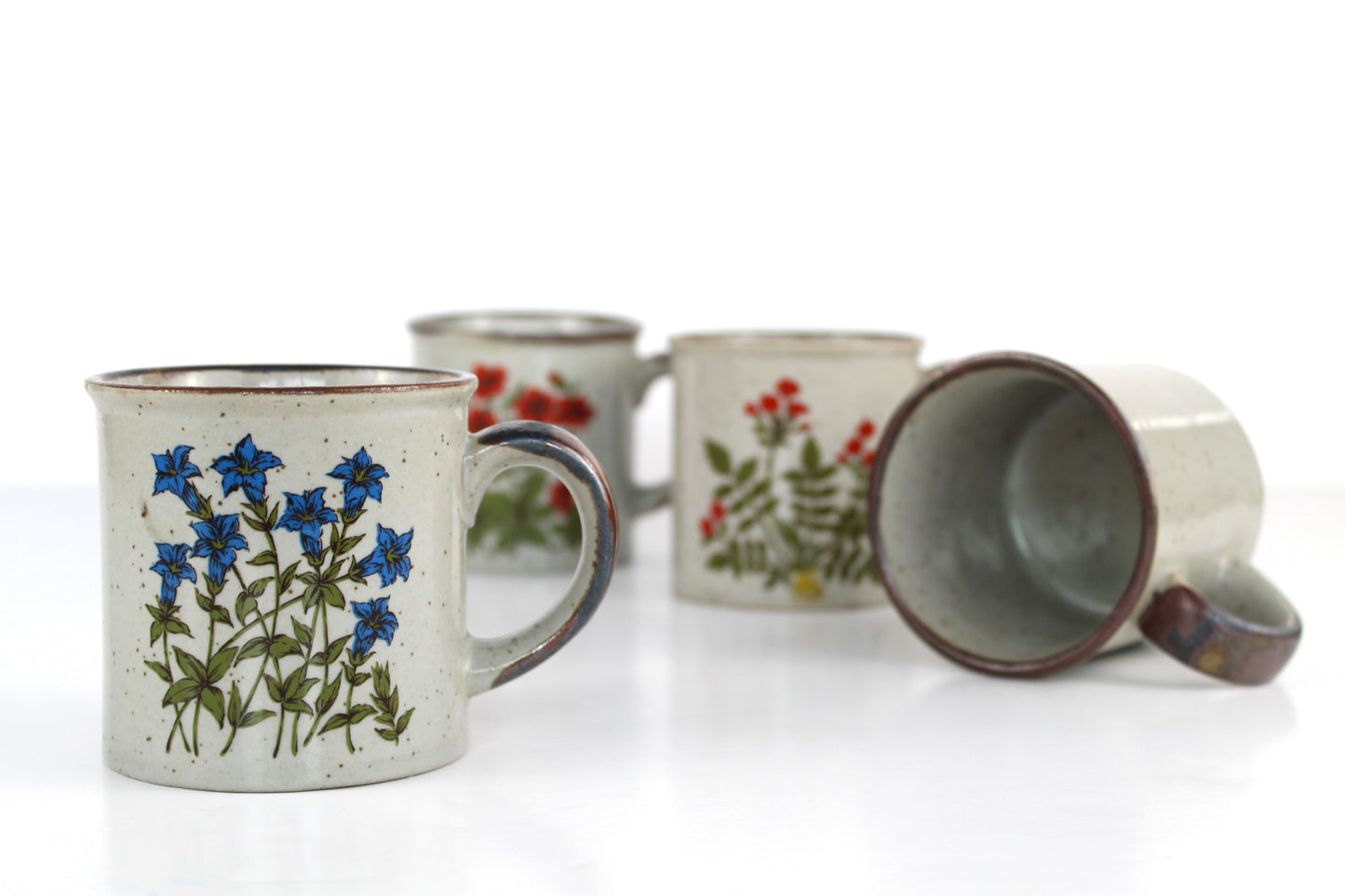 Mug céramique décor floral - Lot de 2