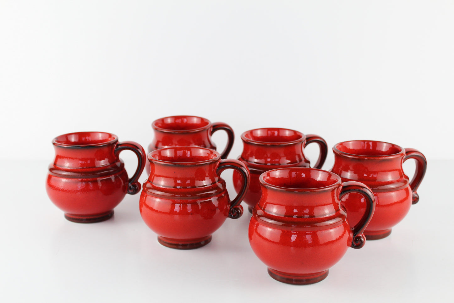 Tasse rouge émaillée - Lot de 2