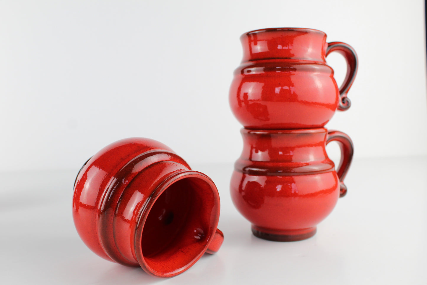 Tasse rouge émaillée - Lot de 2