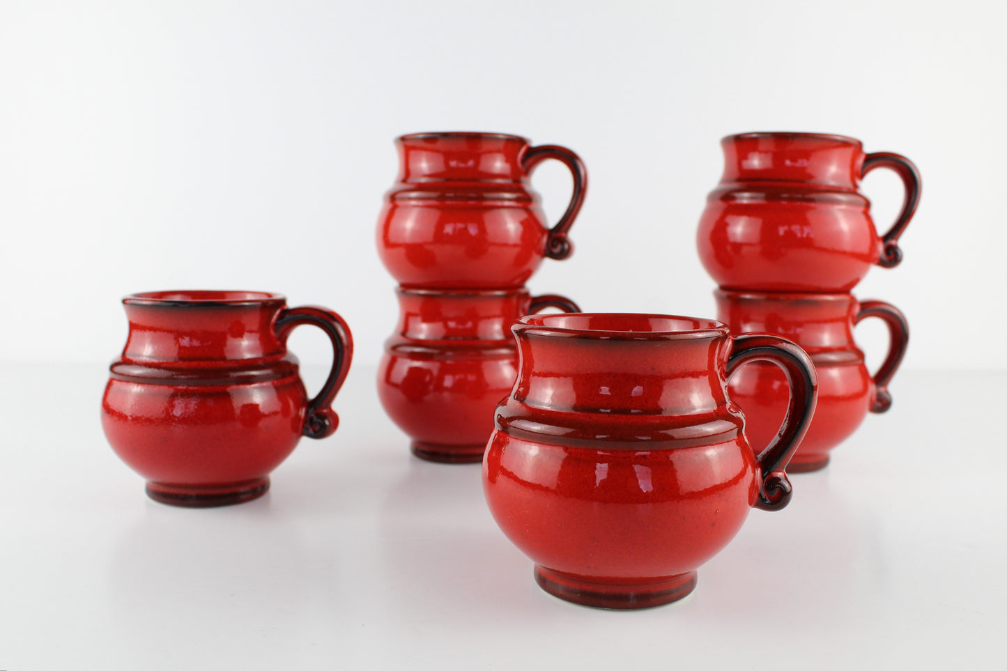 Tasse rouge émaillée - Lot de 2