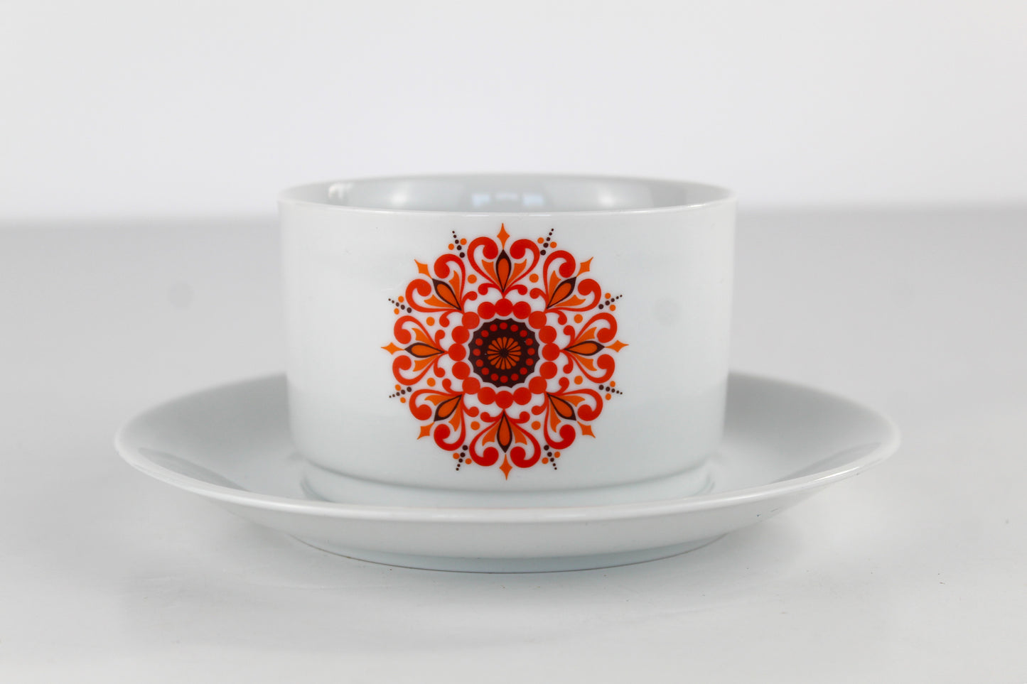 Saucière vintage motif fleur orange