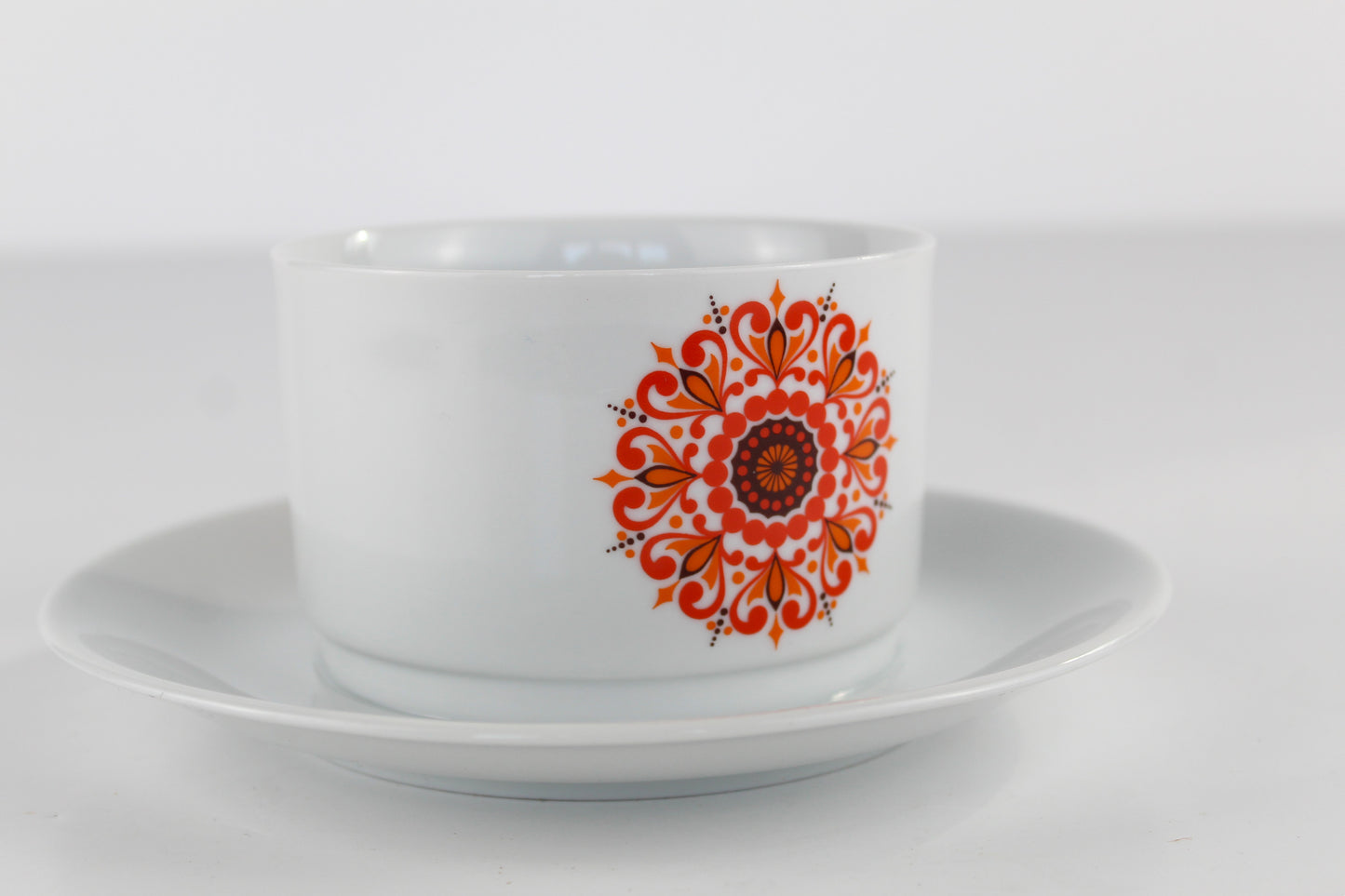 Saucière vintage motif fleur orange