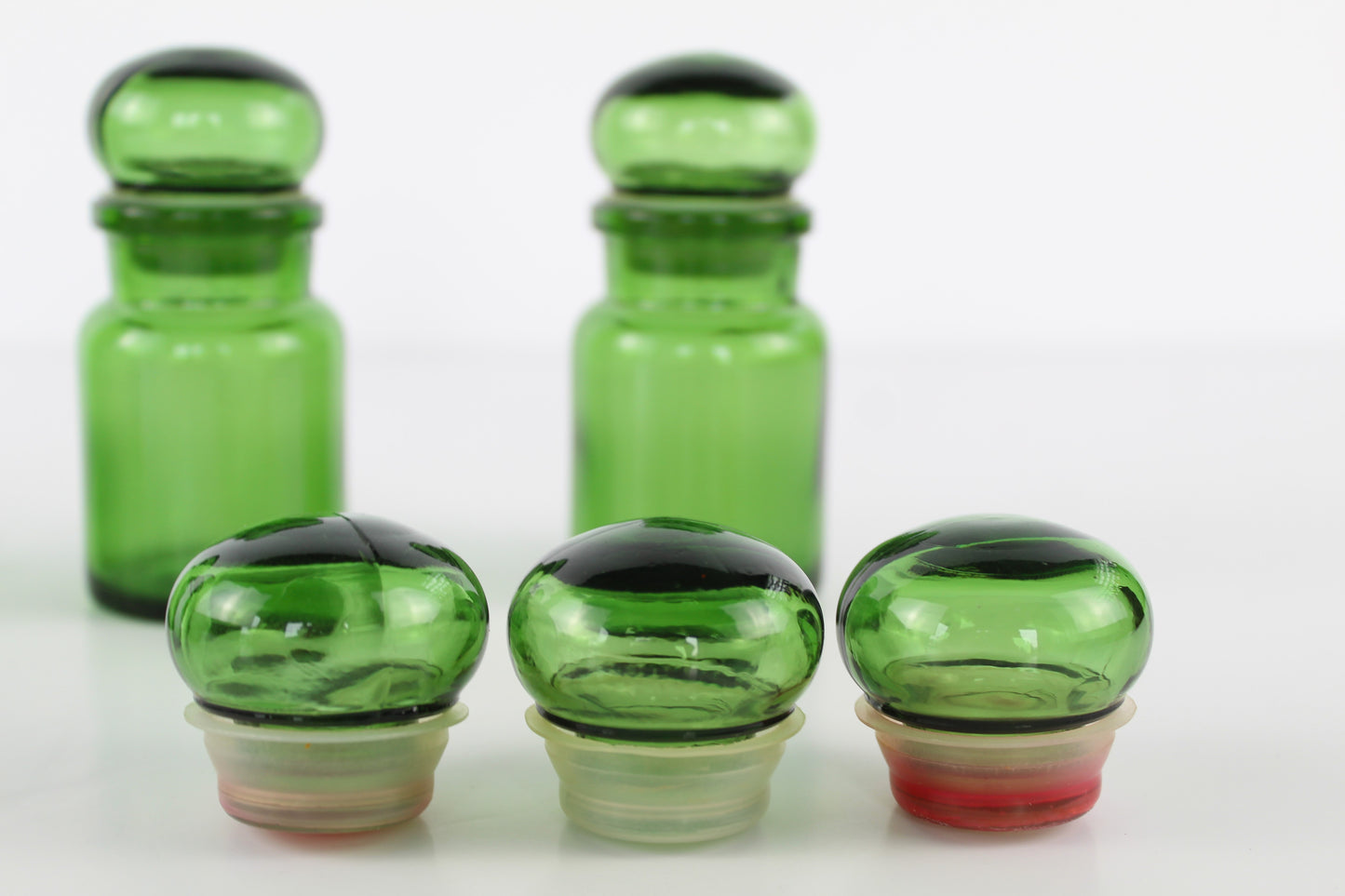 Petit pot à épices en verre vert - Lot de 4