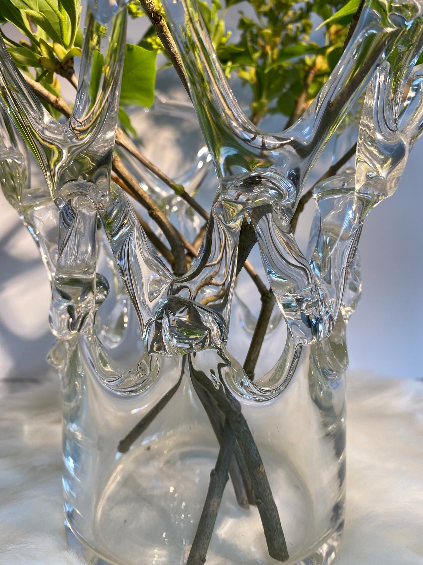 Vase en verre treillis